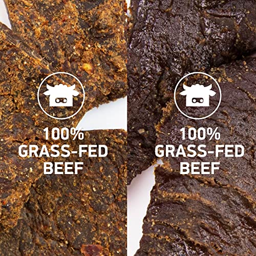Krave Zero Sugar Beef Jerky Variety, 100% Grass-Fed Beef, Zero Sugar, No Artificial Ingredients, Gluten-Free, 12G Protein, No Nitrates - 2.1 Oz Bags (4 Pack) #TOP1
