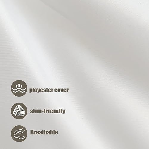 Miniatura 2 de Juego de 2 rellenos de almohada de 20 x 20 pulgadas, almohadas blancas de plumas de plumón, almohadas de lujo para sofá, cama, sofá y cojín