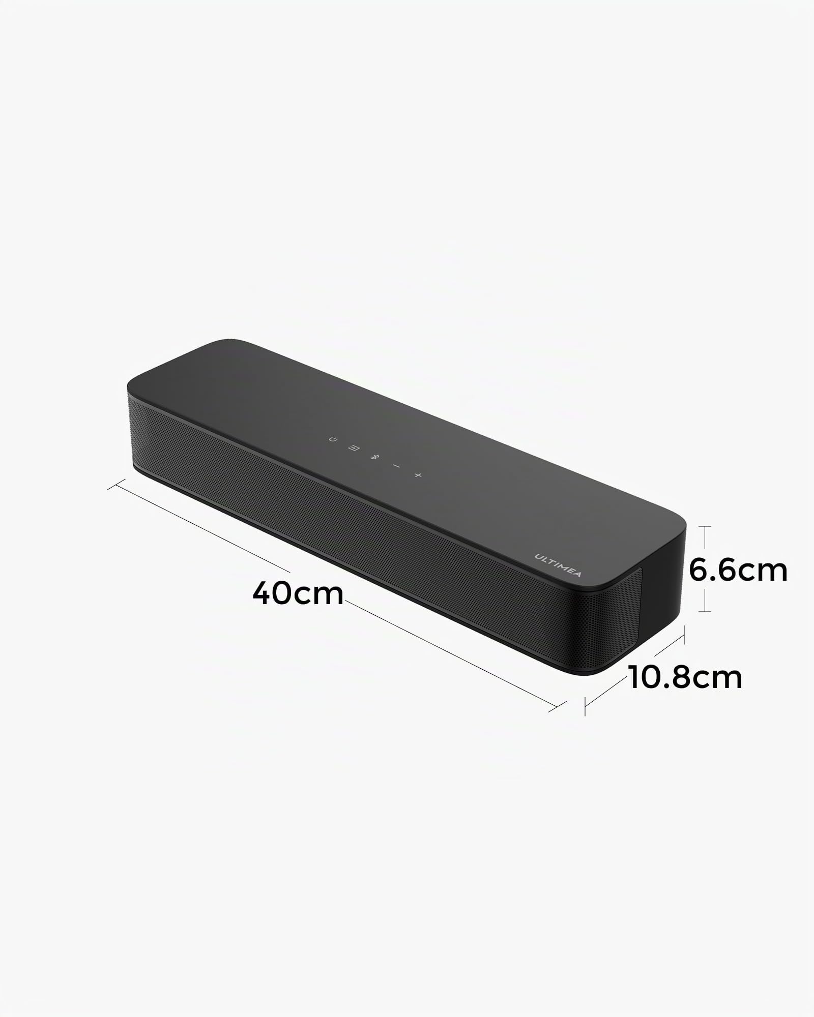 ULTIMEA 2.1 Soundbar für TV Geräte mit integriertem Subwoofer, APP-Steuerung, 132W All-in-One PC Soundbar für Gaming, TV Lautsprecher mit Verstellbarem Bass, Bluetooth® 5.4, Opt/AUX, Poseidon M20 Pro