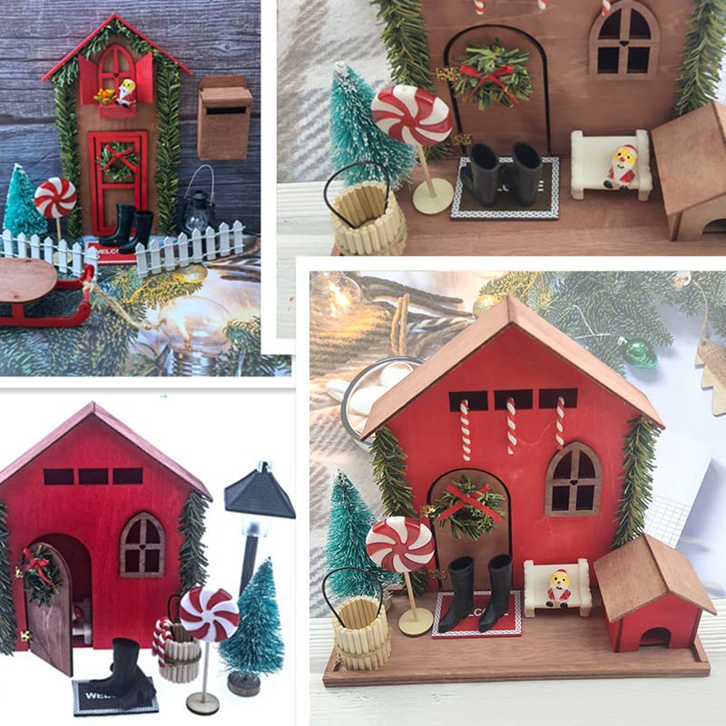 Juego De Accesorios En Miniatura Para Casa De Muñecas, 13 Piezas, Accesorios De Gnomo Para Navidad, Muebles Con Tarjetas De Felicitación, Accesorios En Miniatura Para Decoración Navideña, Bricolaje