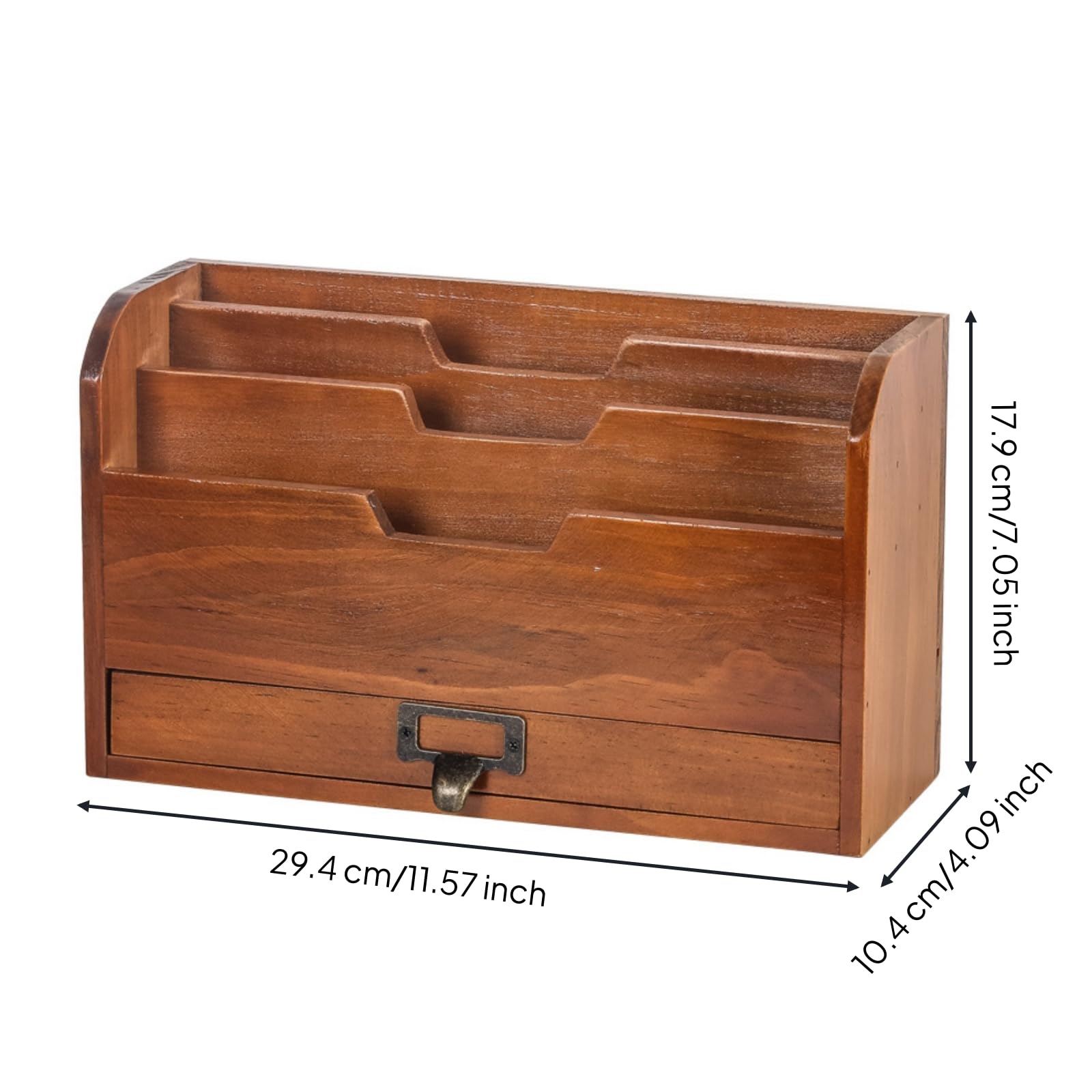 predolo Organizer da Scrivania con Cassetti Vintage Organizer in Legno con Cassetti Retrò Schedario da Scrivania per Ufficio