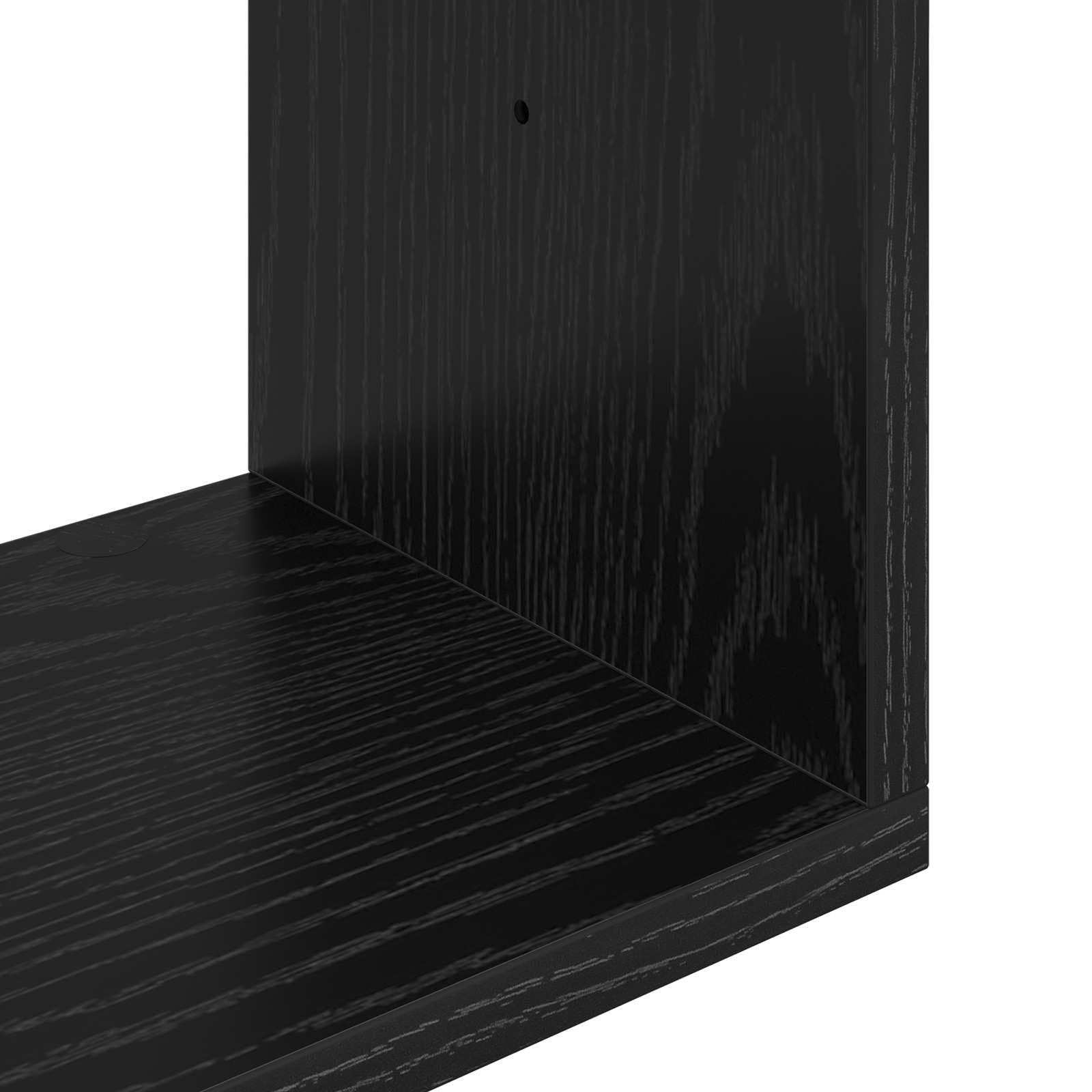 Wandregal Wandhalterung Schwarz aus Holzwerkstoff 32 x 21 x 107 cm platzsparend mit reichlich Stauraum für Wohnzimmer Schlafzimmer Büro und Küche modernes Design
