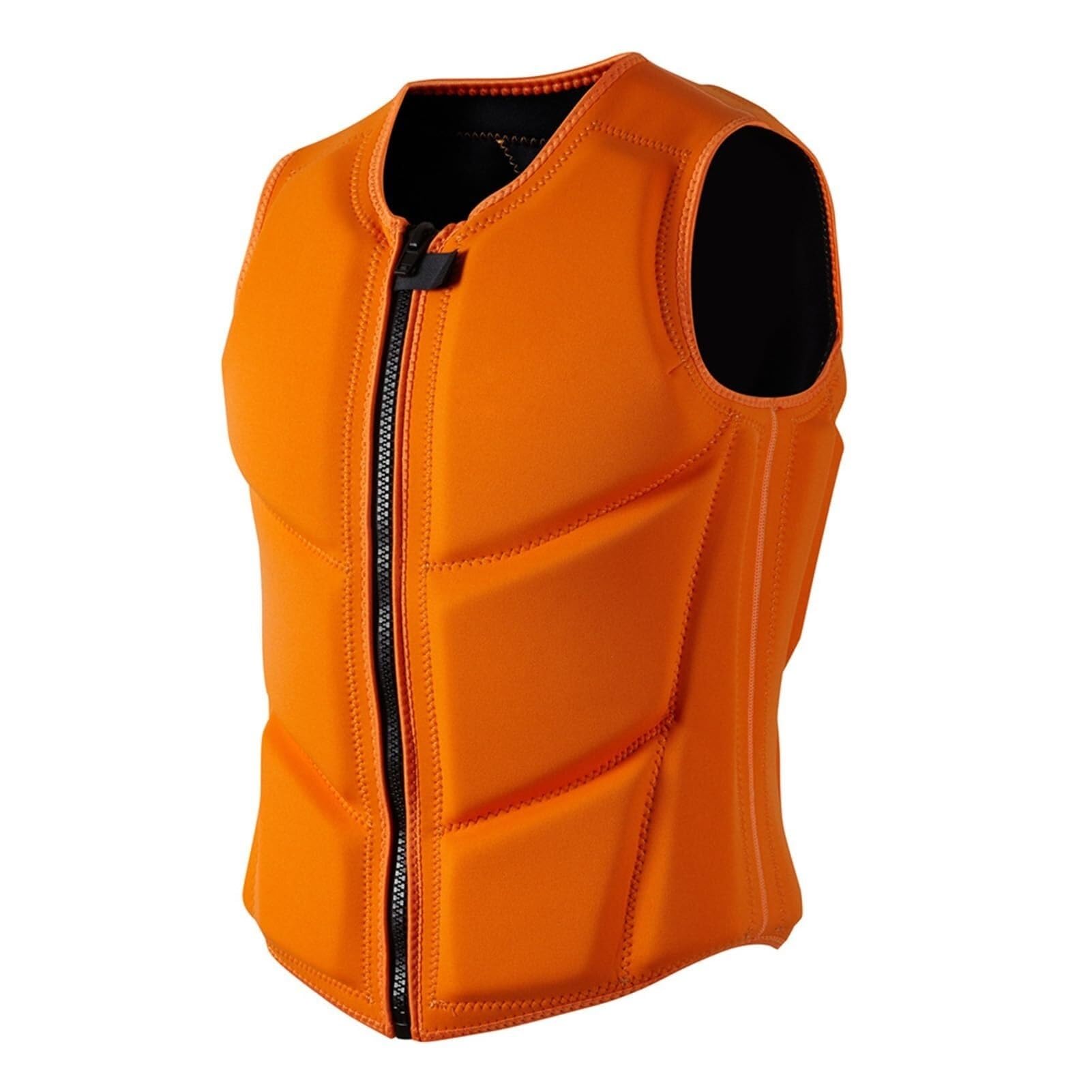 Chaleco Salvavidas de Neopreno para Adultos, Chaleco de Flotación Ajustable para Kayak, Paddle Surf, Pesca, Navegación, Deportes Acuáticos, Equipo de Natación(Orange,3XL90-100KG)