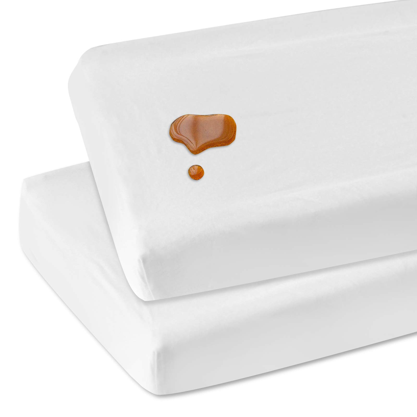 Changing Pad Cover Waterproof, Changing Table Cover Organic Cotton 2 Pack Diaper Changing Pad Cover, Jersey Knit Super Soft & Stretchy Baby Cradle