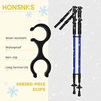 Vista 3 de Clips para bastón de senderismo, conector de goma de 8 formas de hebilla de varilla doble, juego de puntas de bastón de senderismo para deportes al
