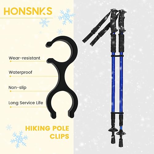 Miniatura 3 de Clips para bastón de senderismo, conector de goma de 8 formas de hebilla de varilla doble, juego de puntas de bastón de senderismo para deportes al