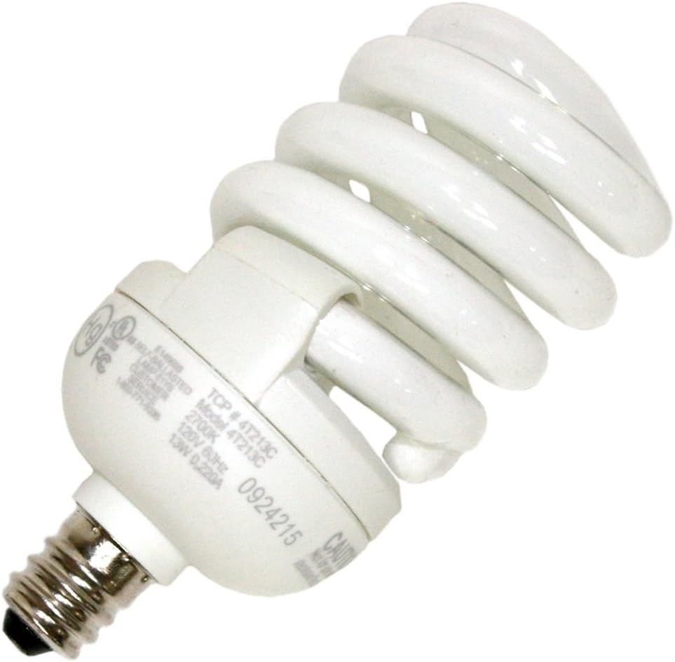 (12-Pack) TCP 4T213C41K 13-watt 4100-Kelvin CFL T2 Pro E12 Springlamp