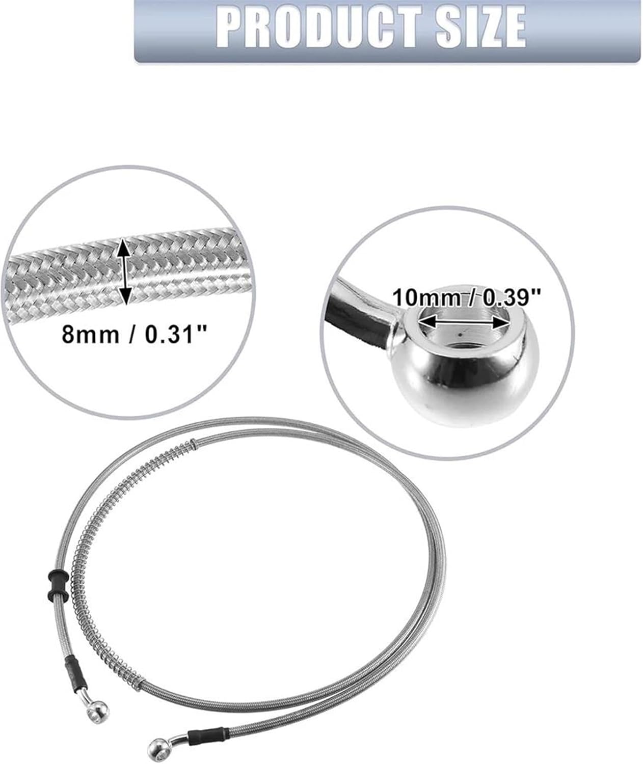 バイクのブレーキライン オートバイアクセサリー 編組鋼 油圧ブレーキ クラッチ オイル ホース 28&deg;-28&deg;100 Mm-5000