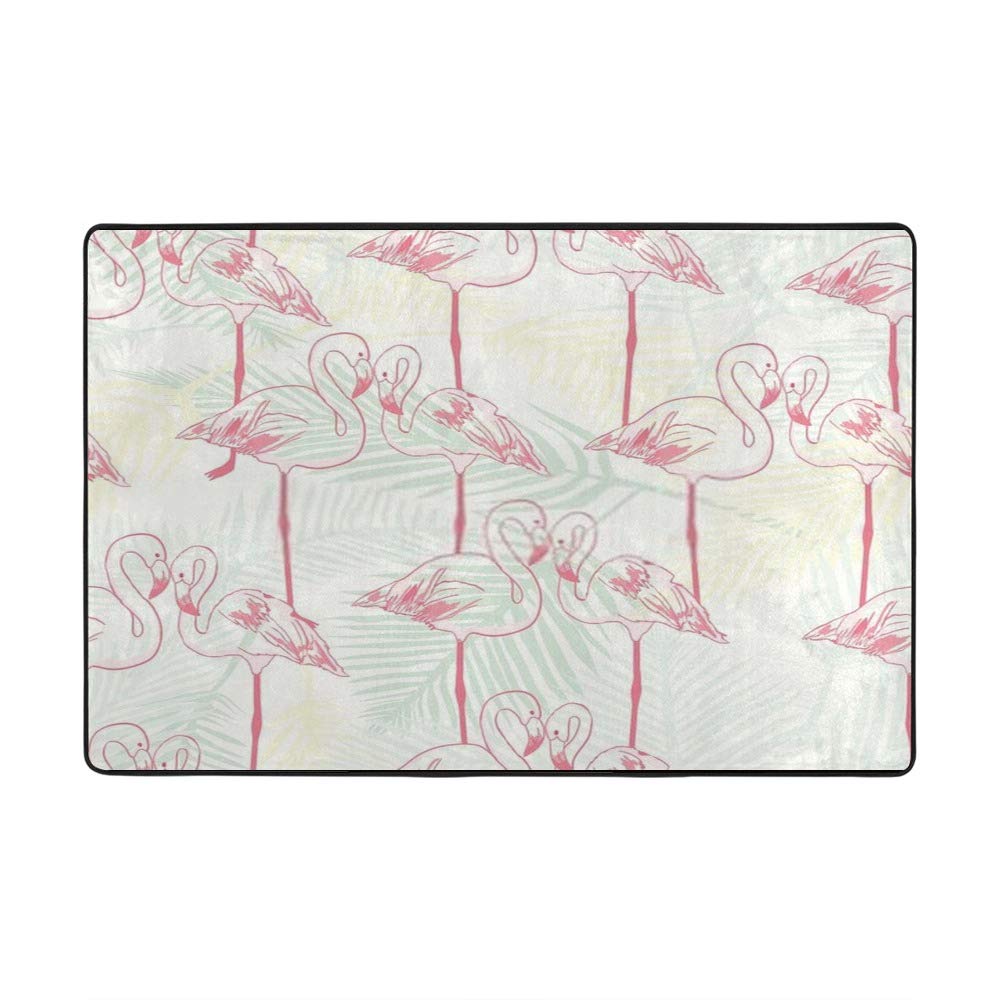 Tapis terrasse et salon flamant rose design moderne grand format 120x180 cm