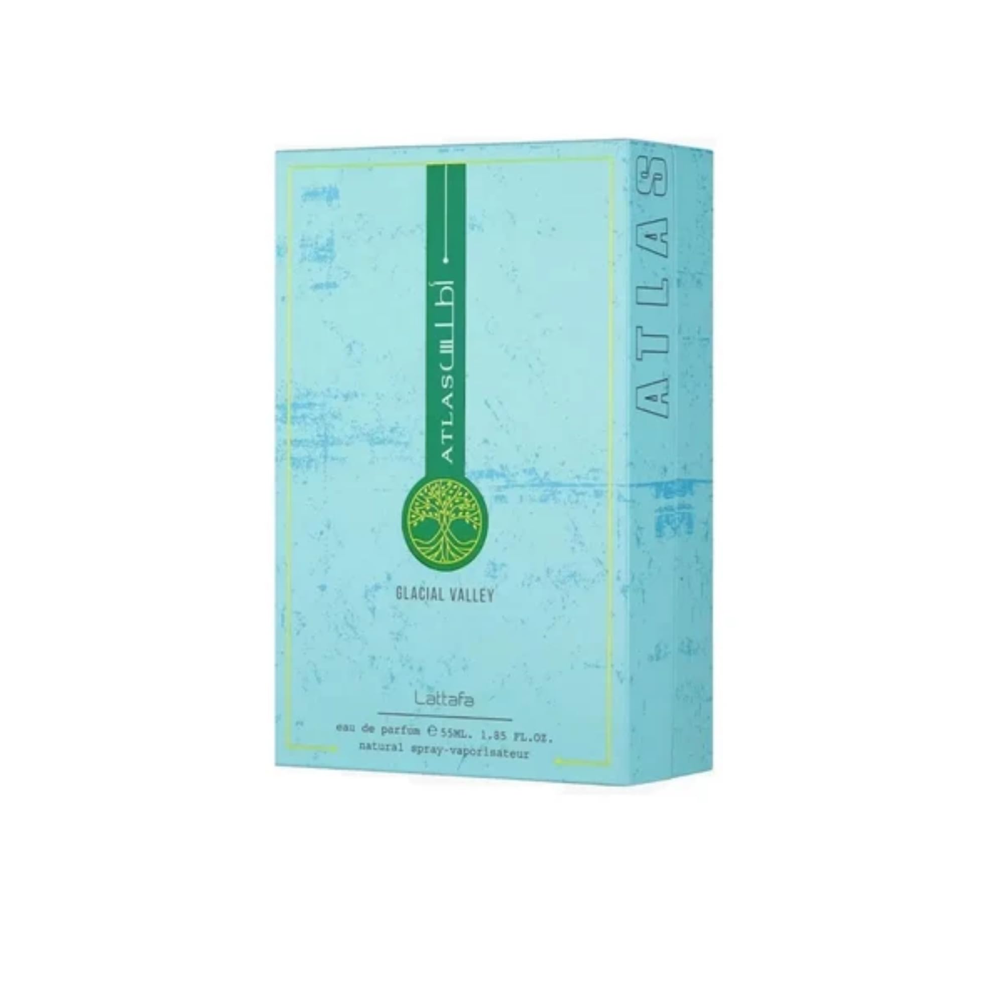 Lattafa Atlas Glacial Valley Eau de Parfum 55 ml Unisex - Profumo fresco acquatico legnoso con ananas, fico, menta, gelsomino, sale marino, muschio, vaniglia e ambra