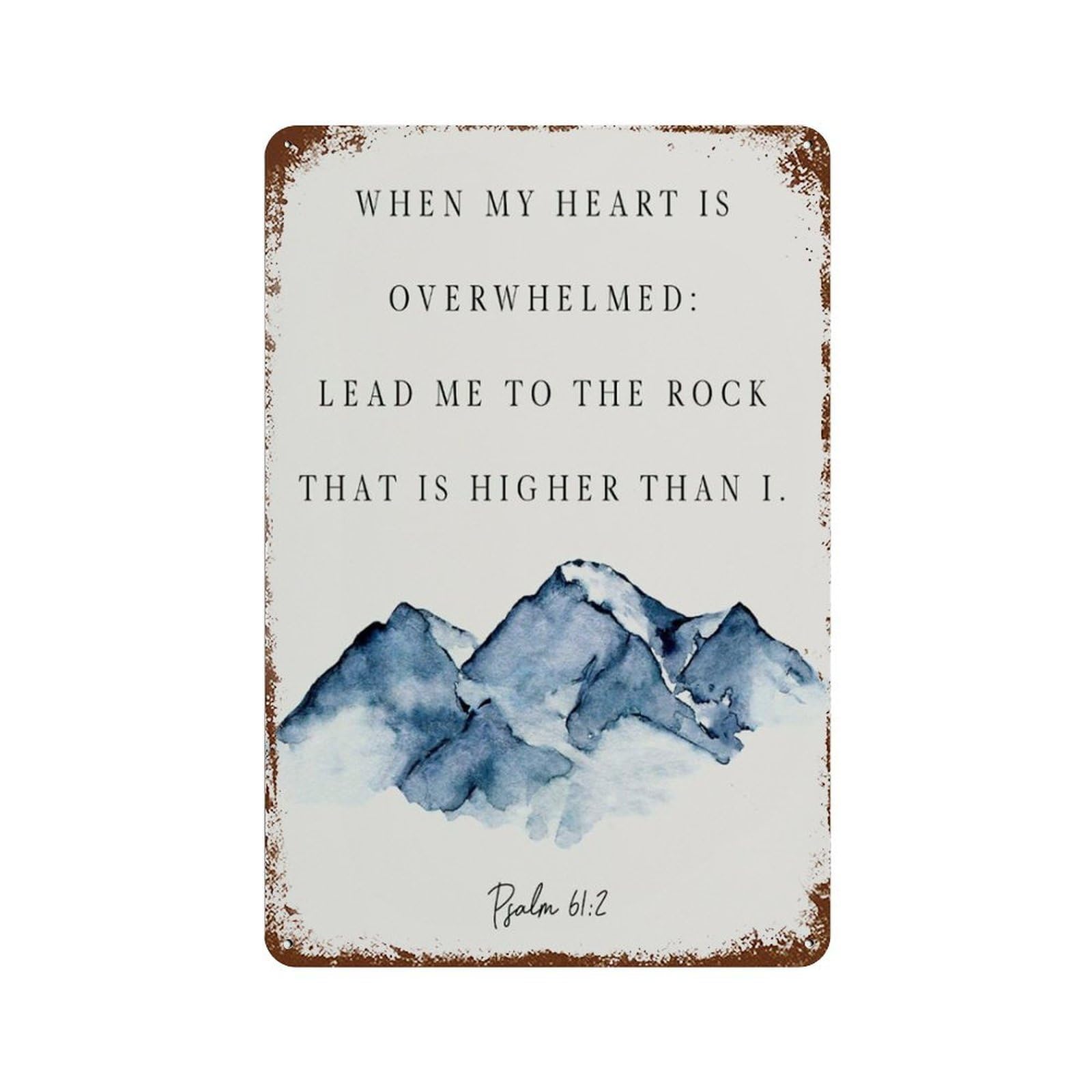 xiaoxiaoshen Mountain Scripture Psalm 61 2 Wall Decor Art Metal Tin Poster Modern Home Decor Art Home Bar Shop Decorations Vintage Sign 30x20cm