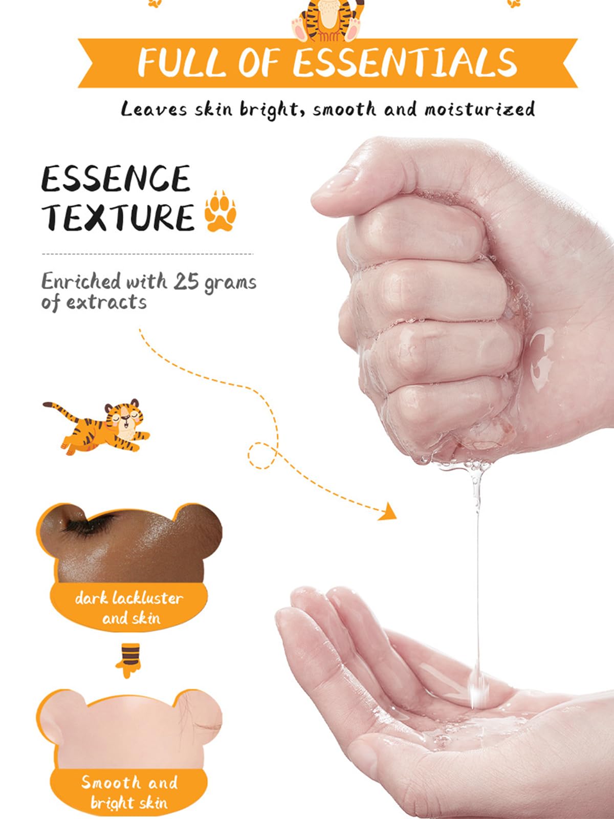Face Masks Skincare- 7 Sheet Animals Face Mask Moisturizing And Smoothing Face Mask Gift Set Improve Dullness & Brighten- Face Masks Gifts For Kids Teenage Girls (7pcs) - Image 3