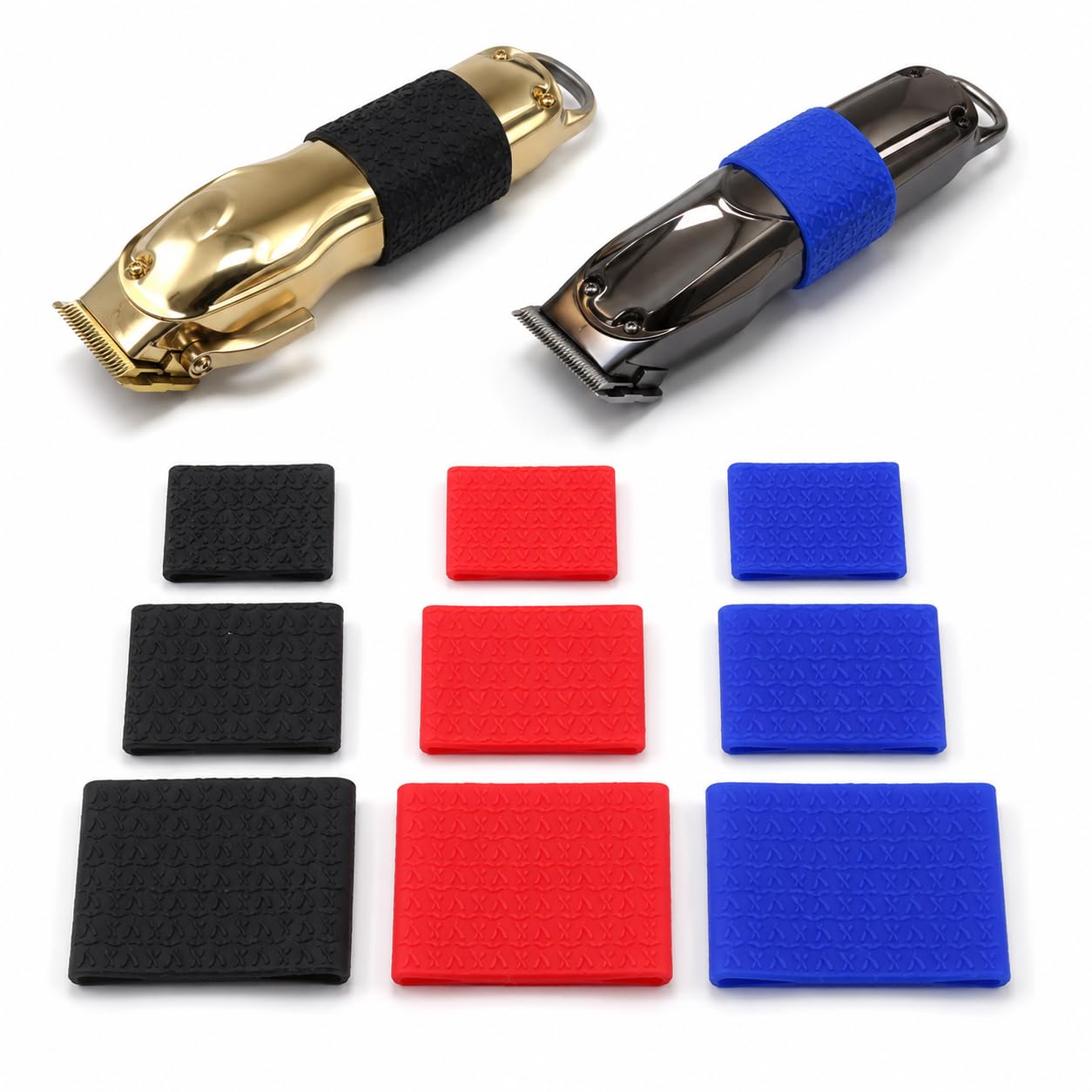 WAYUTO Set of 9 Professional Silicone Barber Clipper Bands for Hair Trimming, Hair Styling and Grooming