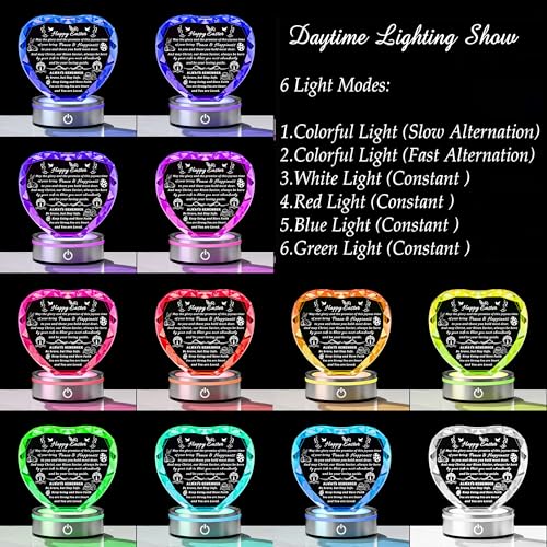 Image of Qianwei Easter Gifts for Girls Women - Catholic Crystal Gifts for Women Girls - Confirmation First Communion Baptism Religious Christian Engraved Gift