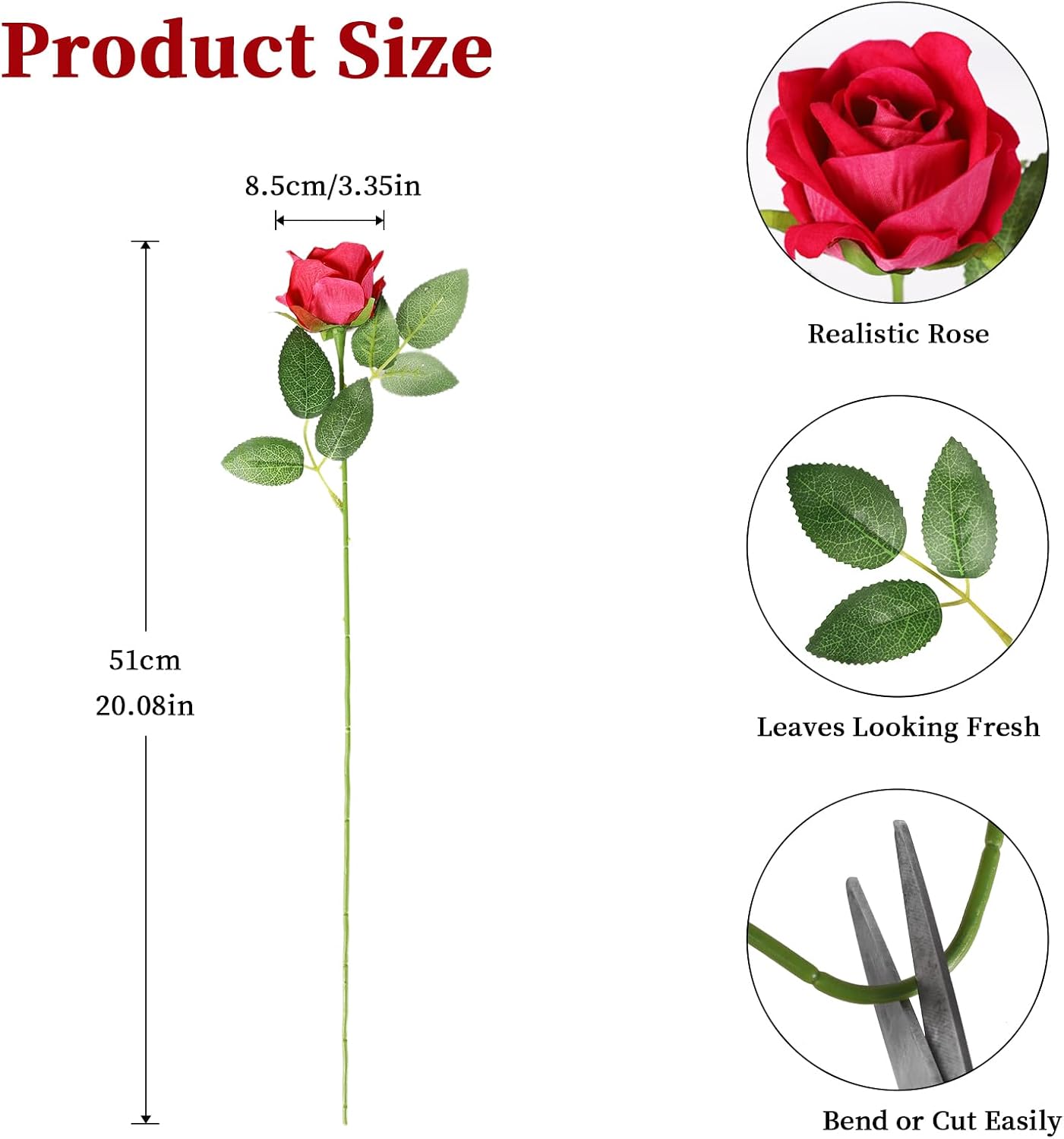 40 PCS Artificial Flowers Fake Roses with Long Stem Realistic Artificial Flowers Bulk for Halloween Wedding Party Home Kitchen Decor (Black+Gold)