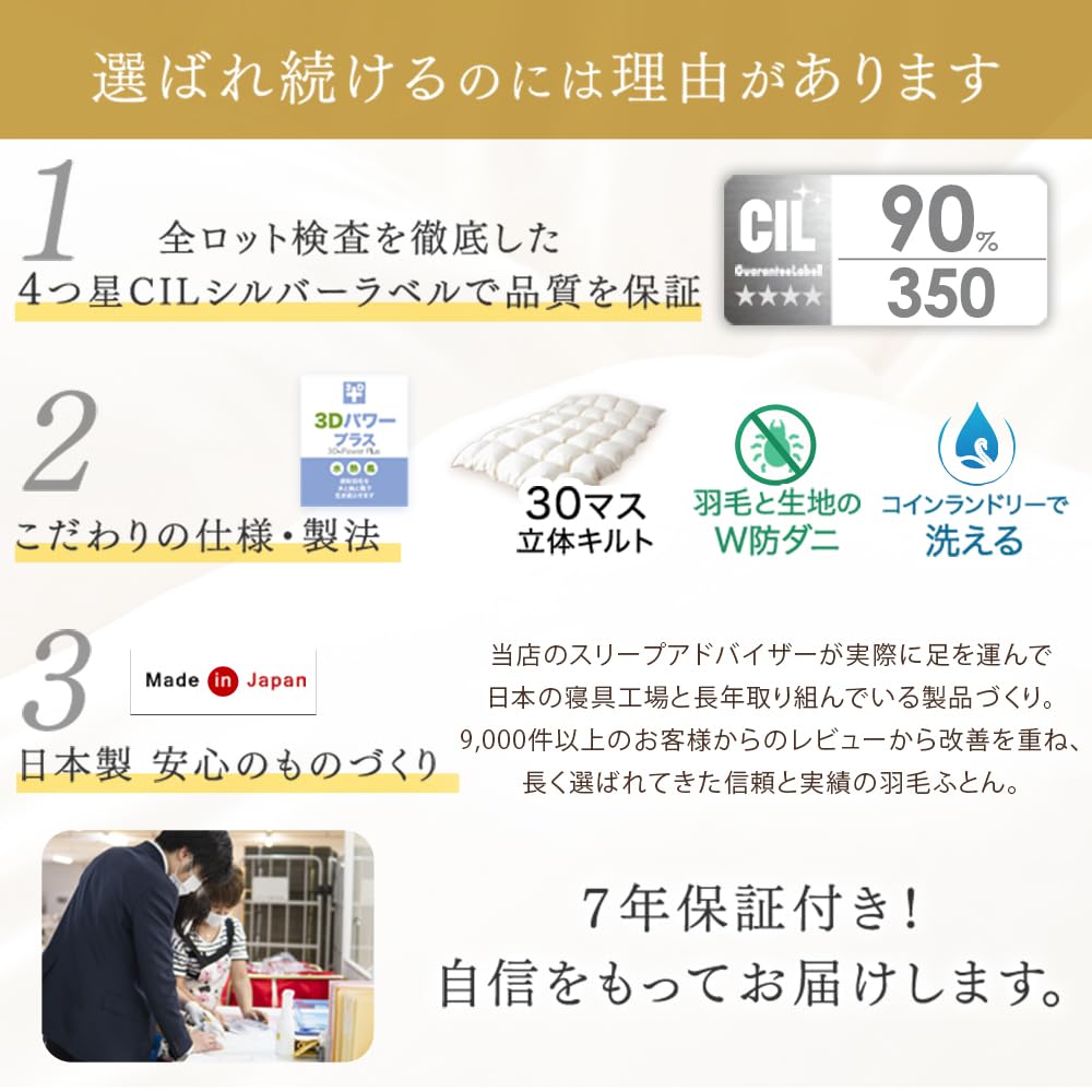 Amazon｜タンスのゲン 羽毛布団 シングル【コインランドリーで洗える