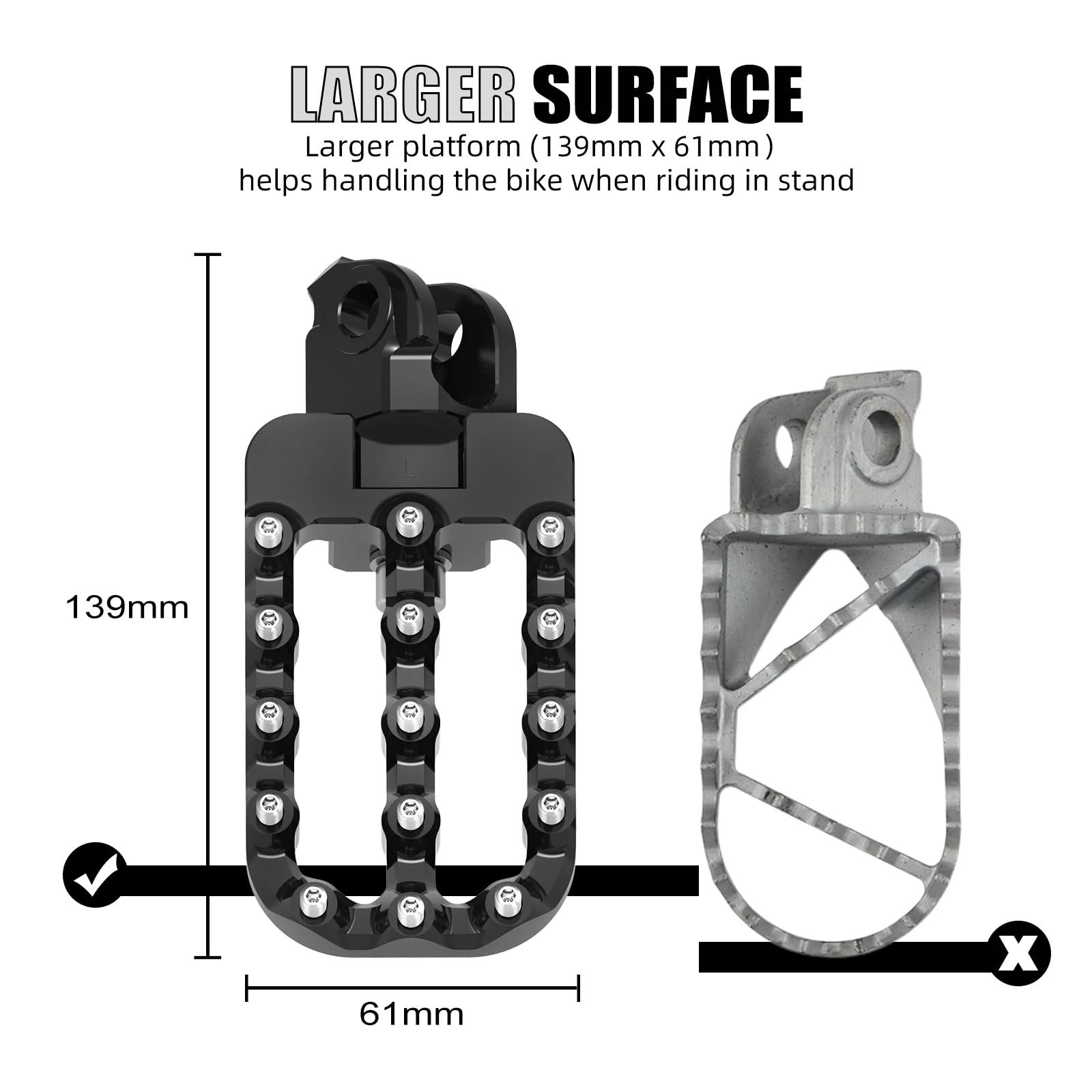 wspornik Pedały Pasuje do Enduro 690 R SMCR 2008-2025 790 890 ADVENTURE/R 2019-2025 20mm dolny podnóżek pedał