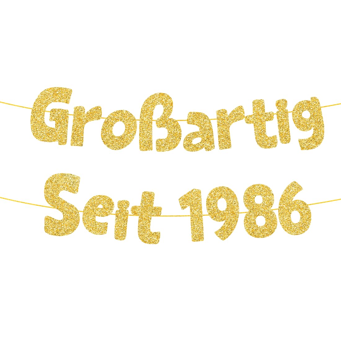 HUKUMA Großartig Seit, Lustige Banner Geburtstag, Glitzer-Banner Geburtstag Junge Mädchen, Party-Dekorationen und Zubehör, Geburtstagsdeko Geschenke Jubiläum