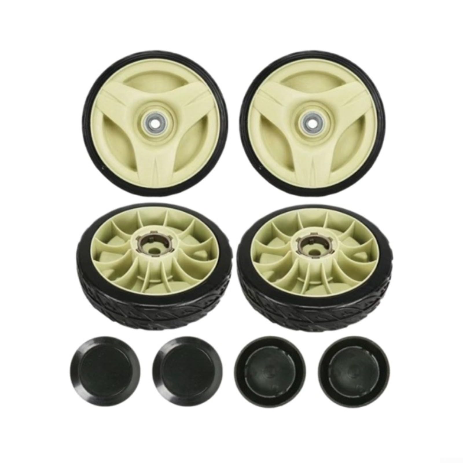 Ruedas para cortacésped, piezas de repuesto traseras, accesorio de herramientas manuales, tracción de alta eficiencia, rodamientos de bolas preinstalados, diámetro de 7-3/4 pulgadas, tamaño