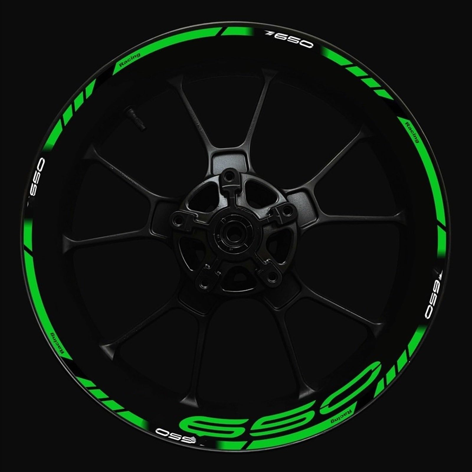 Front and Rear Wheel Hub Decal Set Improved Decoration for Kawasaki for Z650 Motorcycle Rim Stickers(Color27)