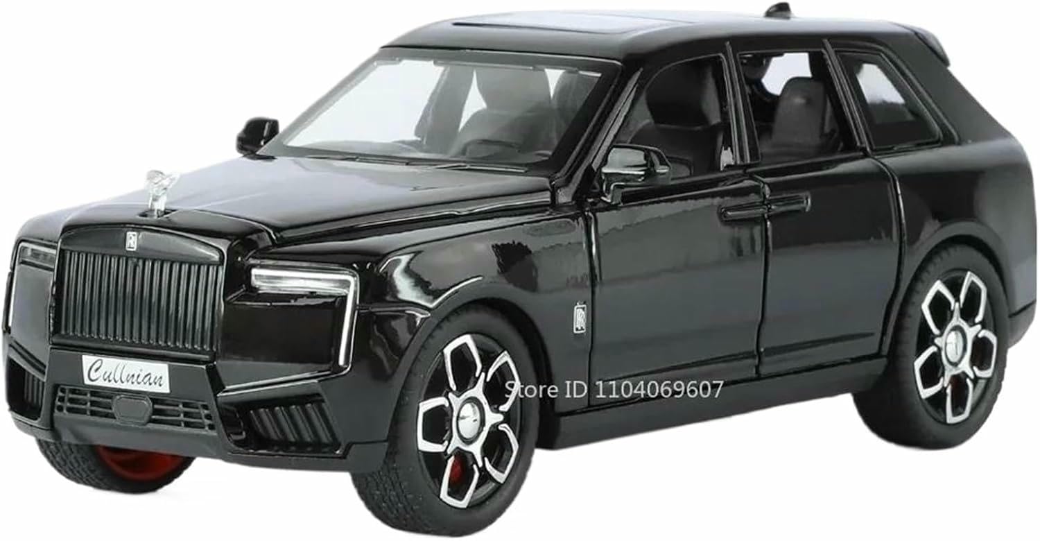 Deaver For Cullinan Black Diecast 1:32 For Rolls-Royce For Cullinan For Wraith Scale Alloy Car Models Realistic Openable Door Finished Vehicle Model Collection(For Cullinan Black)