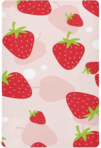 Miniatura 1 de Sábanas para cuna de bebé con diseño de fresa, suaves y transpirables, para niñas, cochecito, colchón de cama infantil, 39 x 27 x 5 pulgadas