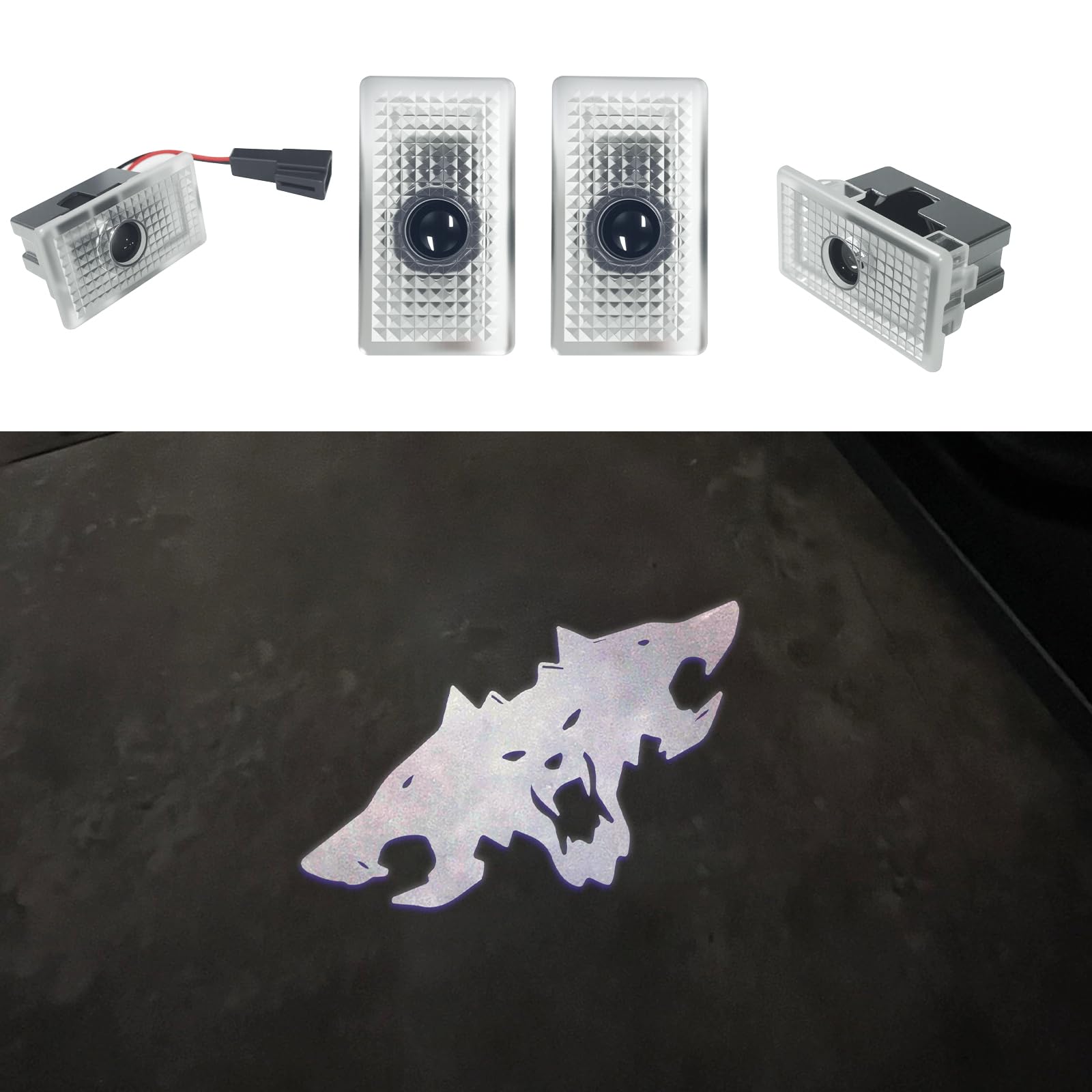 Airayvis LED Puddle Lights for Tesla Cybertruck - High Brightness Welcome Door Lights with Custom Cyberbeast Logo, Waterproof Design, Easy Installation, Enhanced Style and Night Visibility