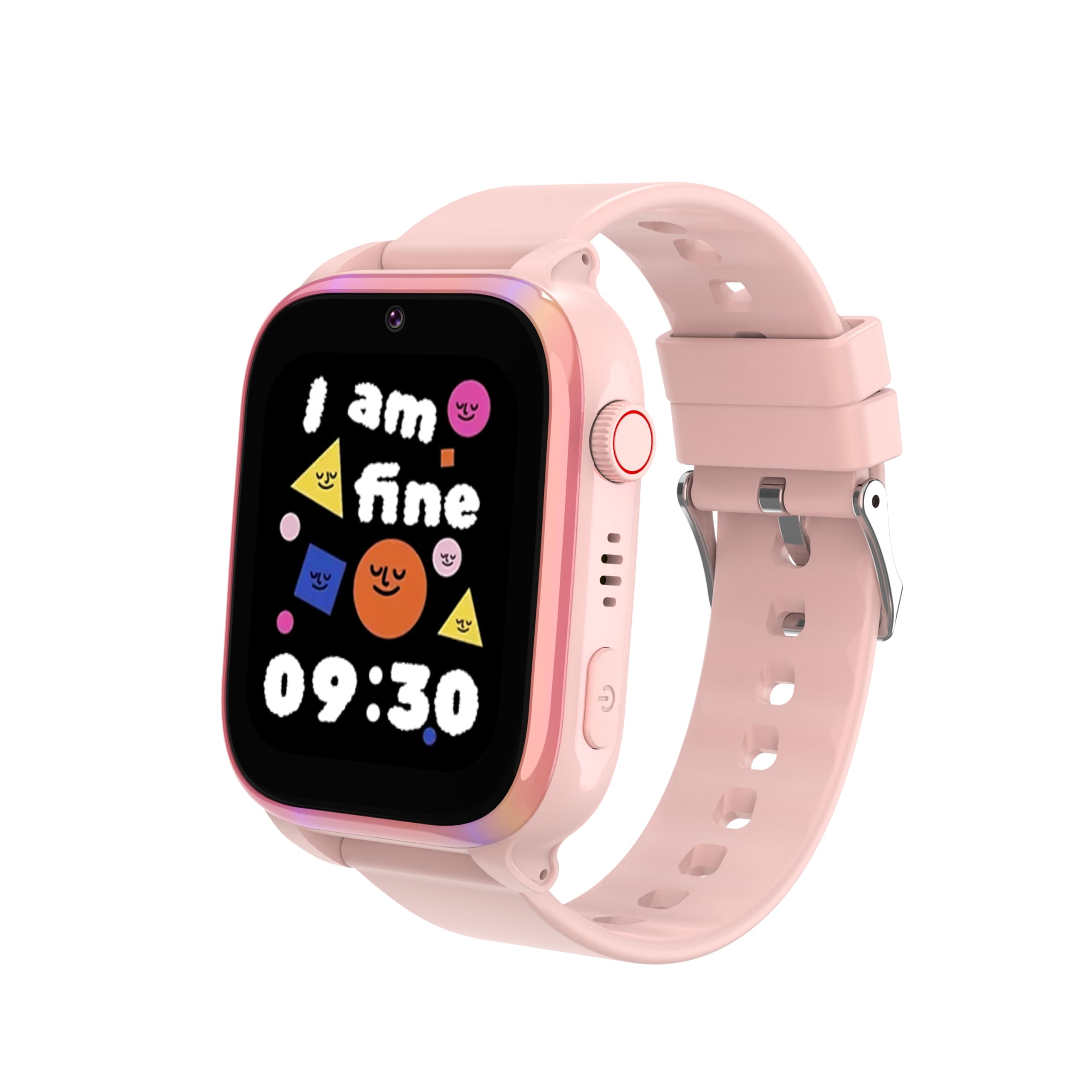 4G Montre Connectée Enfant GPS, Montre GPS Enfant Téléphone avec Appel Vidéo SOS Réveil Appareil Caméra IP68 Mode Scolaire Jeux Chat,Smartwatch Cadeau pour Filles et Garçons (Rose)