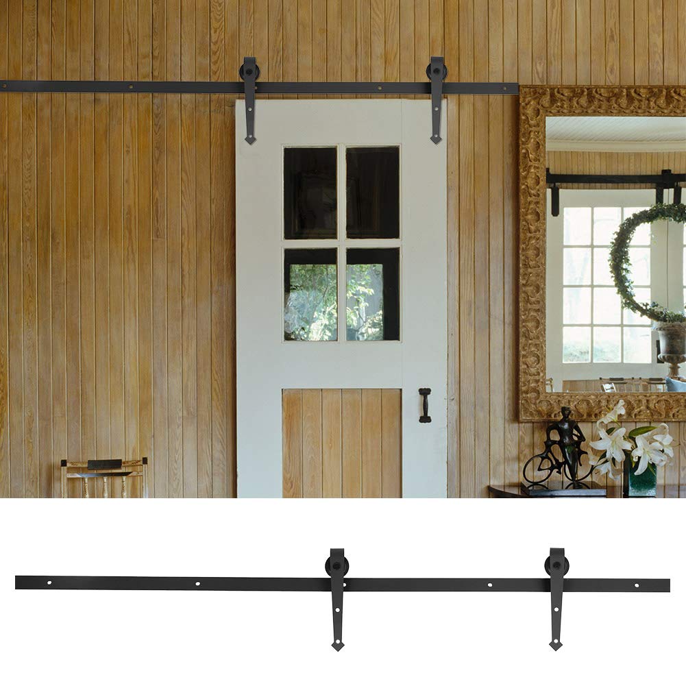Kit de Rail Coulissant, 183 cm, Système de Roulettes pour Porte d'Armoire avec Installation Facile, Mouvement Silencieux