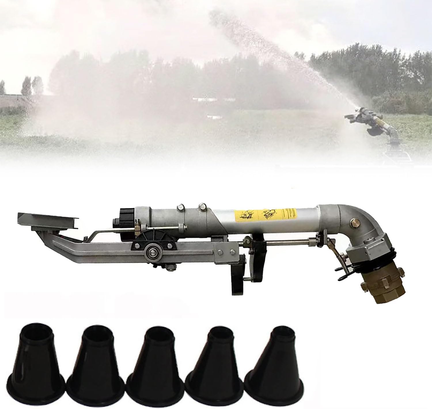 Arroseur Agricole à Haute Pression, Arroseur à Turbine à 360° Pour Grandes Surfaces, Débit D'eau : 13-82 M³/h, Avec 6 Buses Intégrées, Camion-arroseur Destiné à L'irrigation Des Terres Agricoles