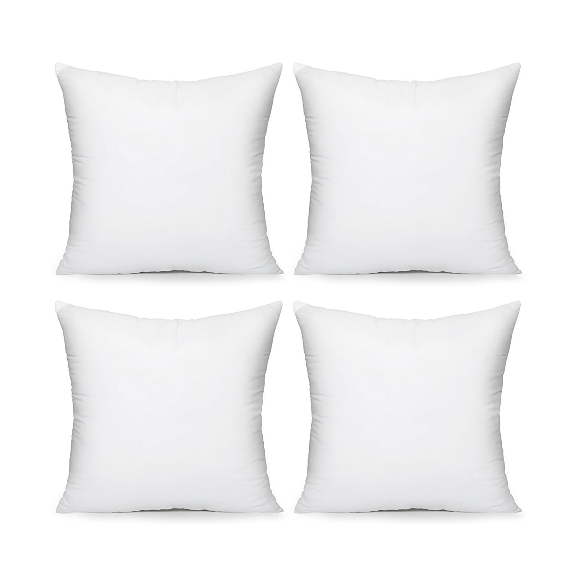 Acanva 20x20 Throw Pillow Inserts Set of 2, Premium Polyester Fiber Fill Square Sham Stuffer Cushion for Sofa, Bed, Couch and Chair, Machine Washable, White