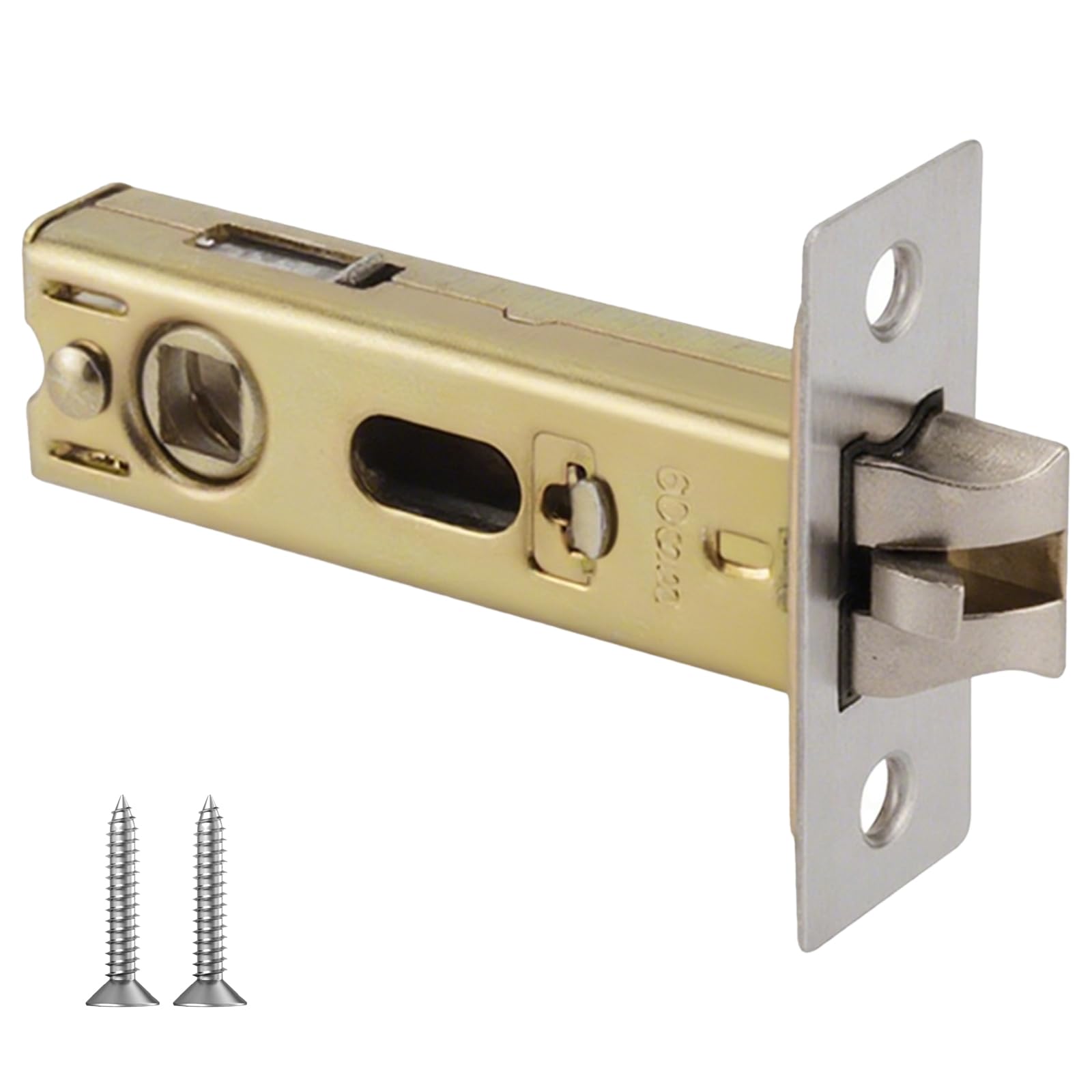 Hsrag 60mm Tubular Mortice Latch, T-60 Anti-Pick Lock Latch, Stainless Steel for Internal Door Latch Bathroom Door Handles
