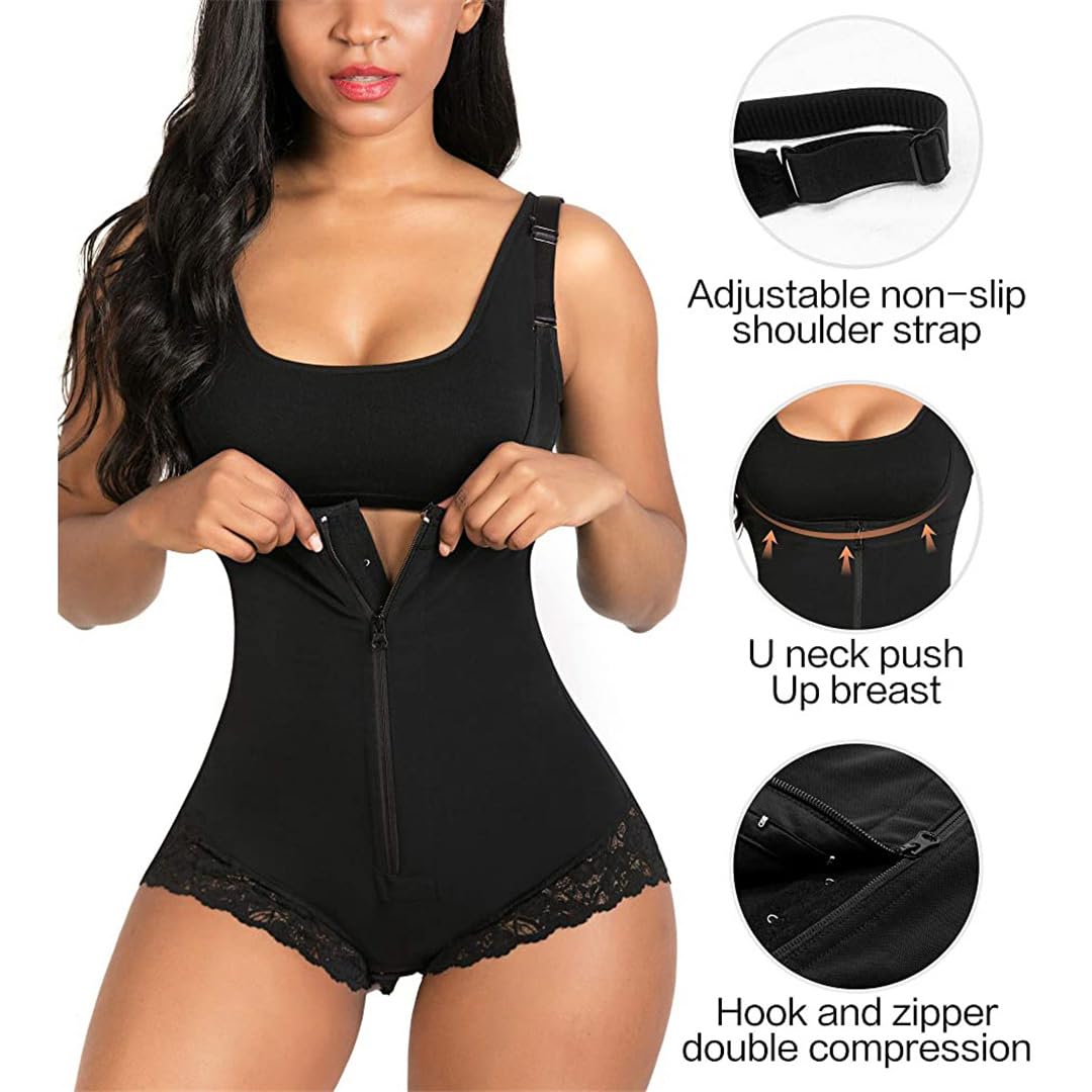 Faja moldeadora posparto para mujeres embarazadas, corsé sin costuras, control de abdomen, faja colombiana, encaje con cremallera, busto abierto, albaricoque, talla XL