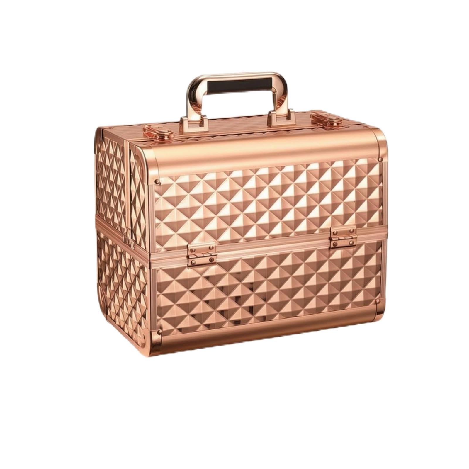 Valigetta Trucco Professionale Valigia Cosmetica Organizer Beauty Box Porta Trucchi con Vassoi Estensibili in Lega di Alluminio con Serratura E Angoli, style to 2