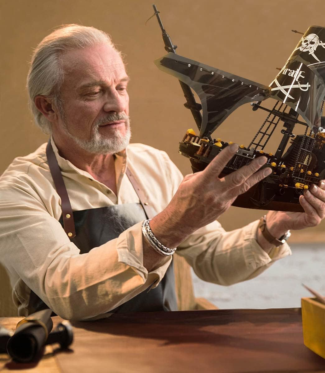 TOY PLAYER Piratenschiff Black Hawk Klemmbausteine Bausteine Ideas Bauspielzeug?Kompatibel Mit Lego Piraten Geschenk für 8-16 Jungen und Mädchen für Erwachsene Piratenschiff 652PCS - Image 4
