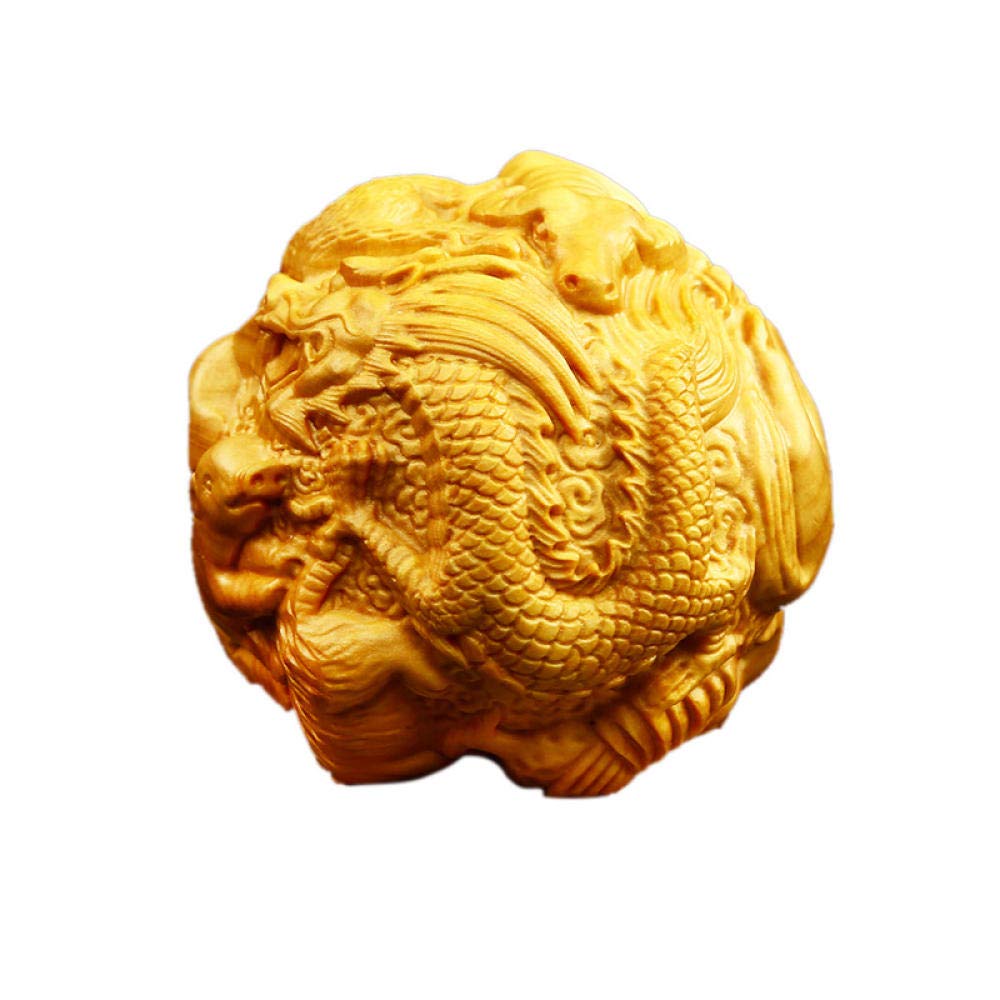 Abstract Unique Statue Sculpture Creative for Yard and Garden Fine Boxwood Carving Hand Piece Solid Wood Carving Fitness Ball to Play Wenwan Craft Gift