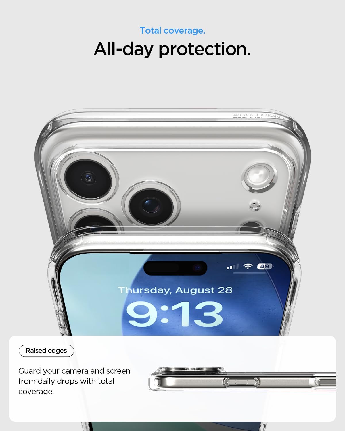 Spigen for iPhone 17 Pro Max Case, Ultra Hybrid [TPU Covered Camera Control] [Anti-Yellowing] [No Magnet Ring] - Crystal Clear - Image 5