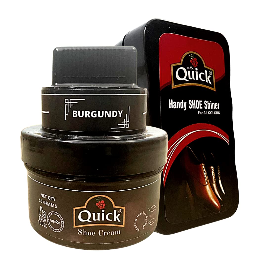 Buy Quick Cream Shoe Polish Color Burgundy (Pack 50 Grams) and Shoe