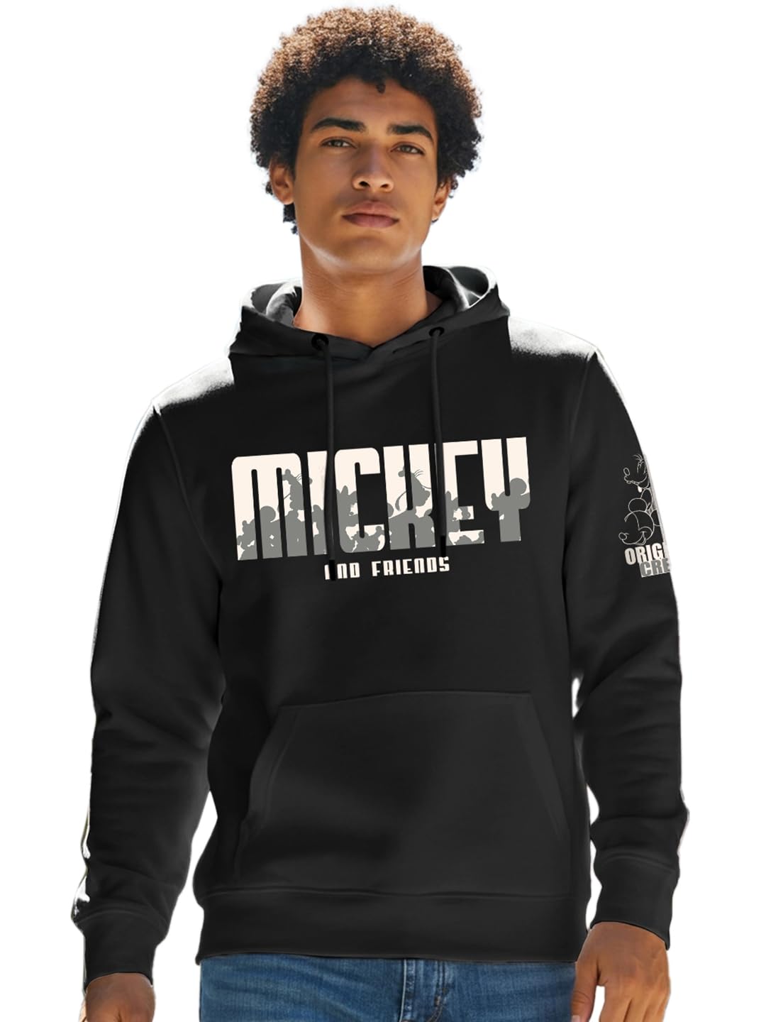 bewakoof X Disney Mickey Mouse Men's Fleece Regular Fit Hoodies | Hoodie for Men Winter Wear-picture-23