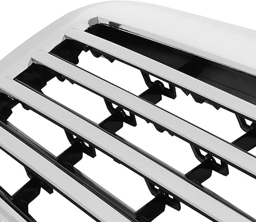 Miniatura 3 de DNA MOTORING Rejilla de malla de diamante estilo fábrica y ranura para insignia compatible con 14 Mercedes-Benz E350  15-17 E400  14-17 E550, cromo,