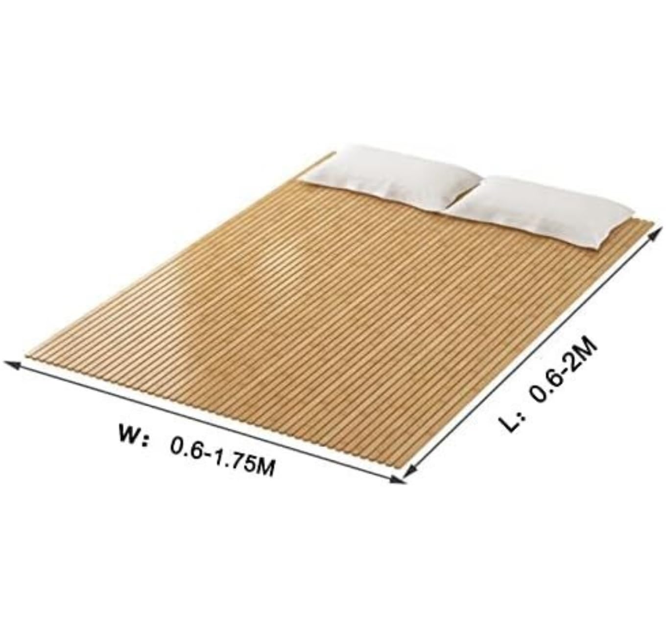 Colchón refrescante, tapete plegable para dormir de verano, base de cama de madera transpirable para máxima comodidad, diseño enrollable, 1,35 x 1,9 m, soporta la calidad del sueño