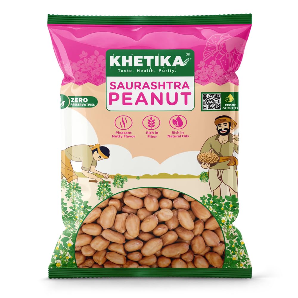 Khetika Peanuts 1Kg | Ground Nut Raw, Groundnut, Raw Peanuts, Moongfali, Unpolished, Rich in Protien & Fiber, Naturale (Pallilu)-picture-15