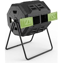 Composter with Compost Thermometer Double Chamber Garden Compost Bin BPA Free Material 120L Green