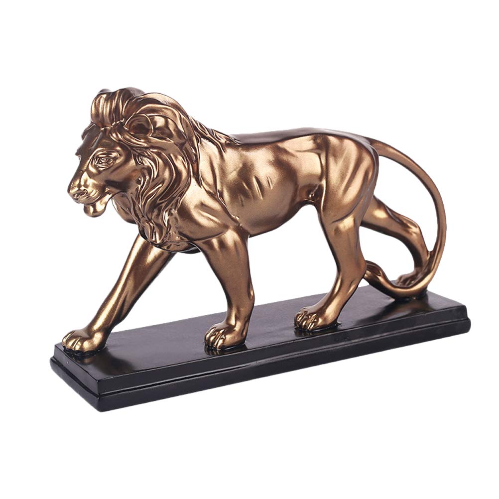 Statue de lionceau en résine or chic pour salon