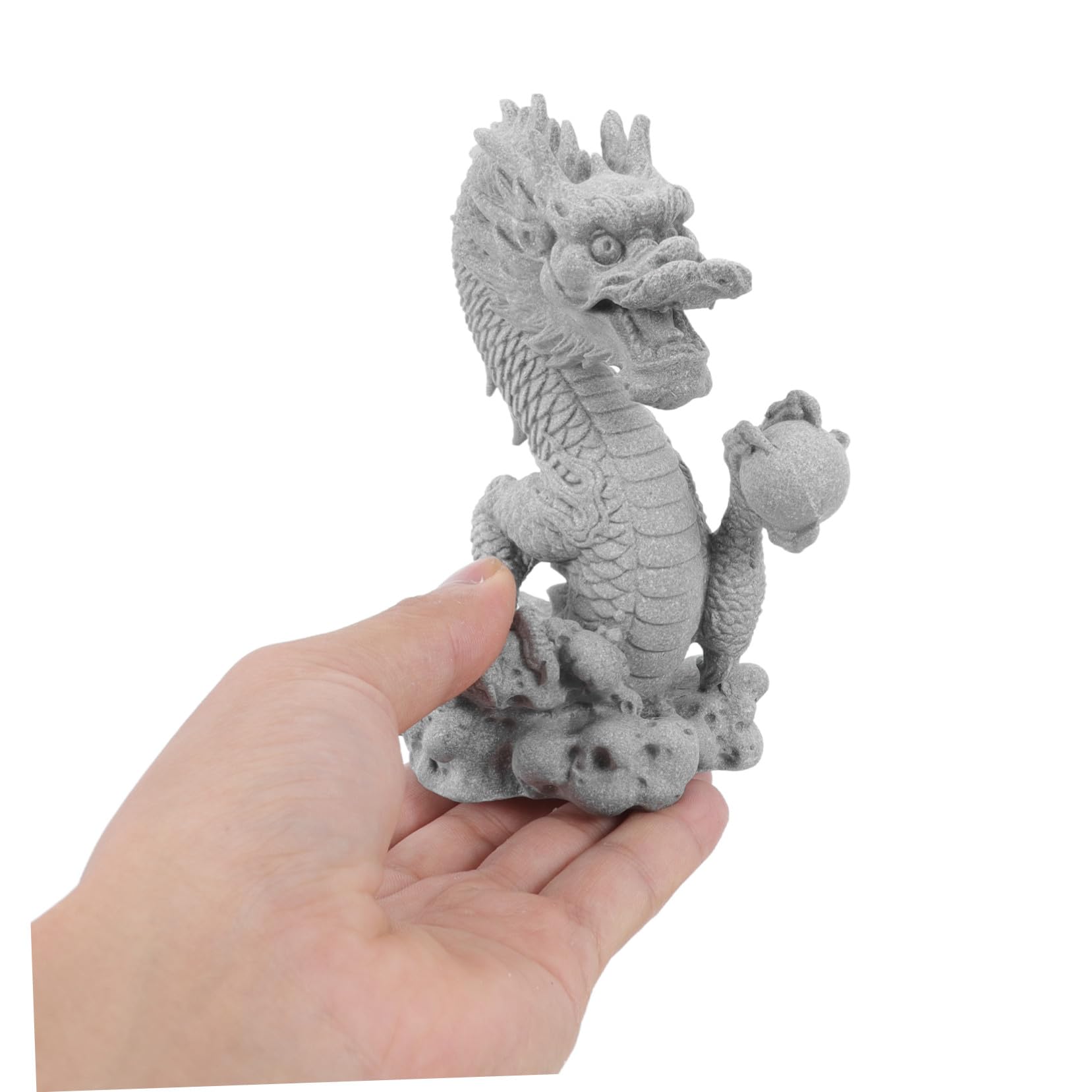 Cabilock Statue de Dragon Ornement Portable Légère en Pierre Bleue Détails Complexes Décoration D'aquarium ou Jardin pour Bureau ou Espace Extérieur