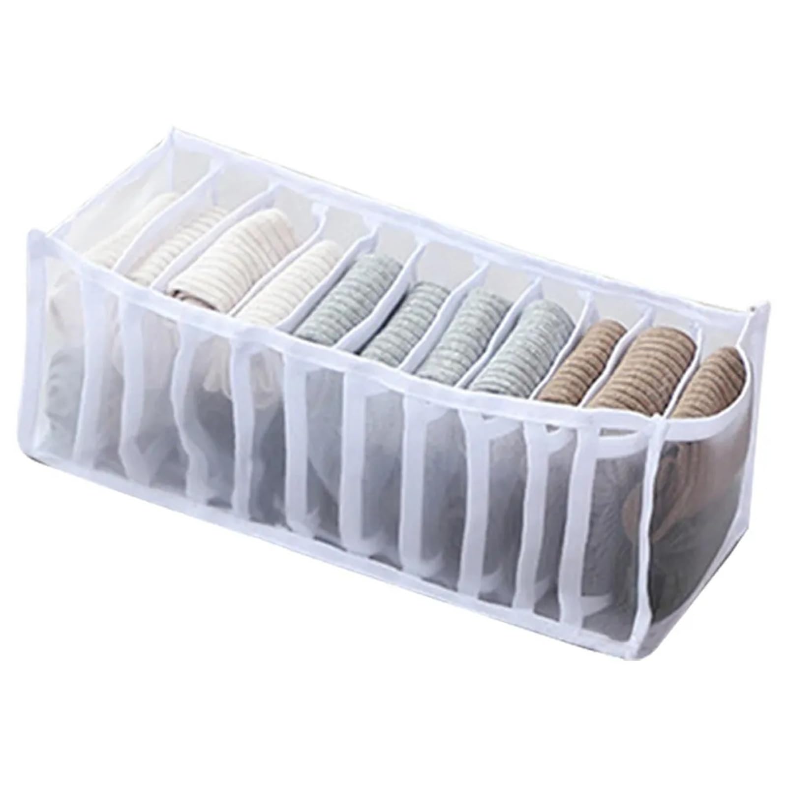 BAYNOPURIN Sock Storage Box Dormitory Closet Organizer For Socks Home Separated Underwear Storage Box 30 Grids Bra Foldable Drawer(Pink)