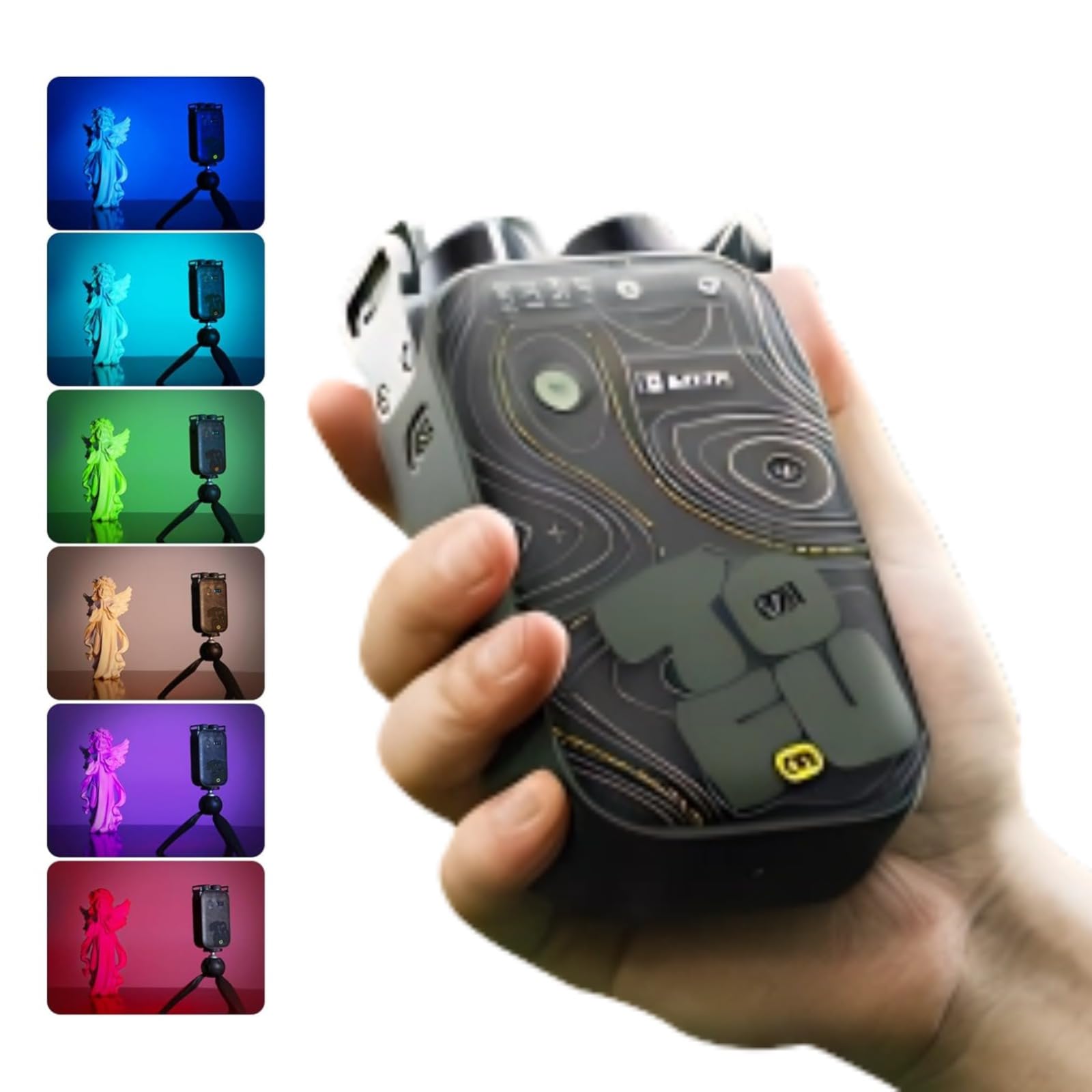 RGB Video Light, PHOTOOLEX TOFU-BRO 7500mAh 600 Minutes Portable Camera Light 12W Output Power, LED Video Light Panel, 2500-9900K CRI TLCI 96+ for TikTok, Content Creator, Photographer