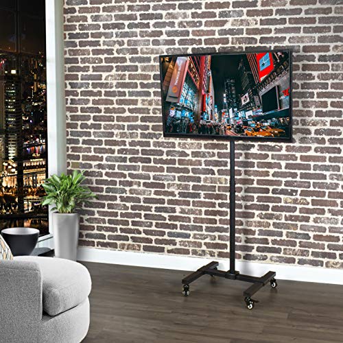 VIVO Mobile TV Display Stand for 13 to 42 inch LED LCD Flat Panel Screens, Rolling Floor Stand Height Adjustable Mount with Wheels (STAND-TV07W)