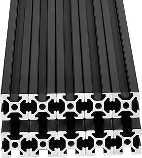 IXGNIJ 10pcs 48inch T Slot 2020 Aluminum Extrusion European Standard Anodized Linear Rail for 3D Printer Parts and CNC DIY 1220mm Black(48inch)