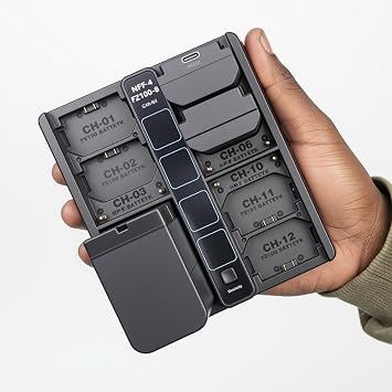 8-Slot NP-FZ100 & NPF-550 Hybrid Battery Charger with LED Display,4-Slot NP-F970 Camera Battery PD Fast Charger,Compatible with Sony A7R5/A7S3/A7M4/A7C2/A7C/A7R4/FX30 Battery